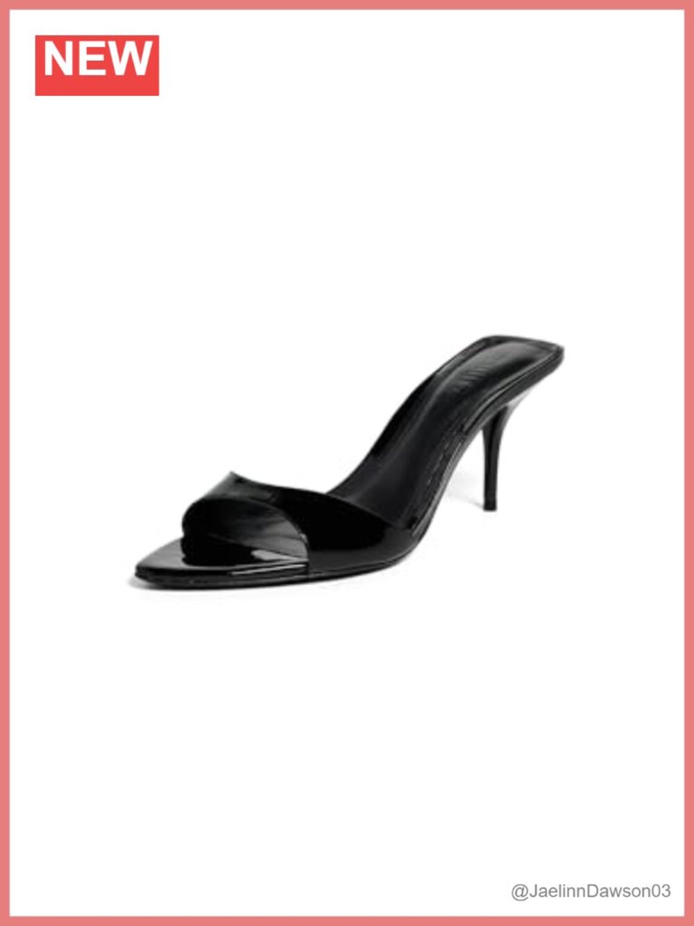 Patent Leather Heeled Mule Sandals Stiletto Slip-On Dressy Party